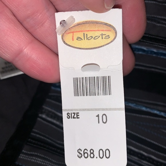 Talbots 4 Velvet Stripes on Off-Black Full Skirt Semi-Formal Evening Wear. NWT - Picture 3 of 7